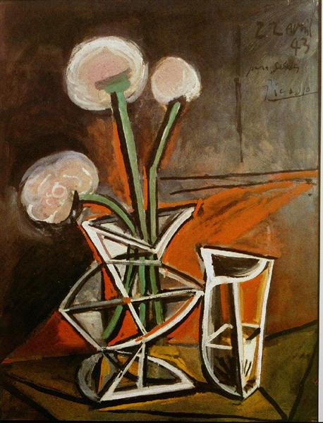 Pablo Picasso Classical Oil Paintings Vase With Flowers